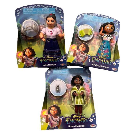 Set of 3 Disney ENCANTO Movie 3" Figures 2021 by JAKKS ~ Bruno, Luisa, & Mirabel - Picture 1 of 6